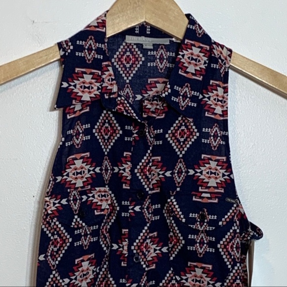 NWT Tinhaul Sleeveless Collared Button Front Dress